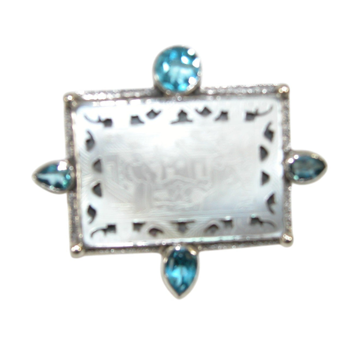 37017 Collectible Mother of Pearl Game Piece Sterling Pin and Pendant