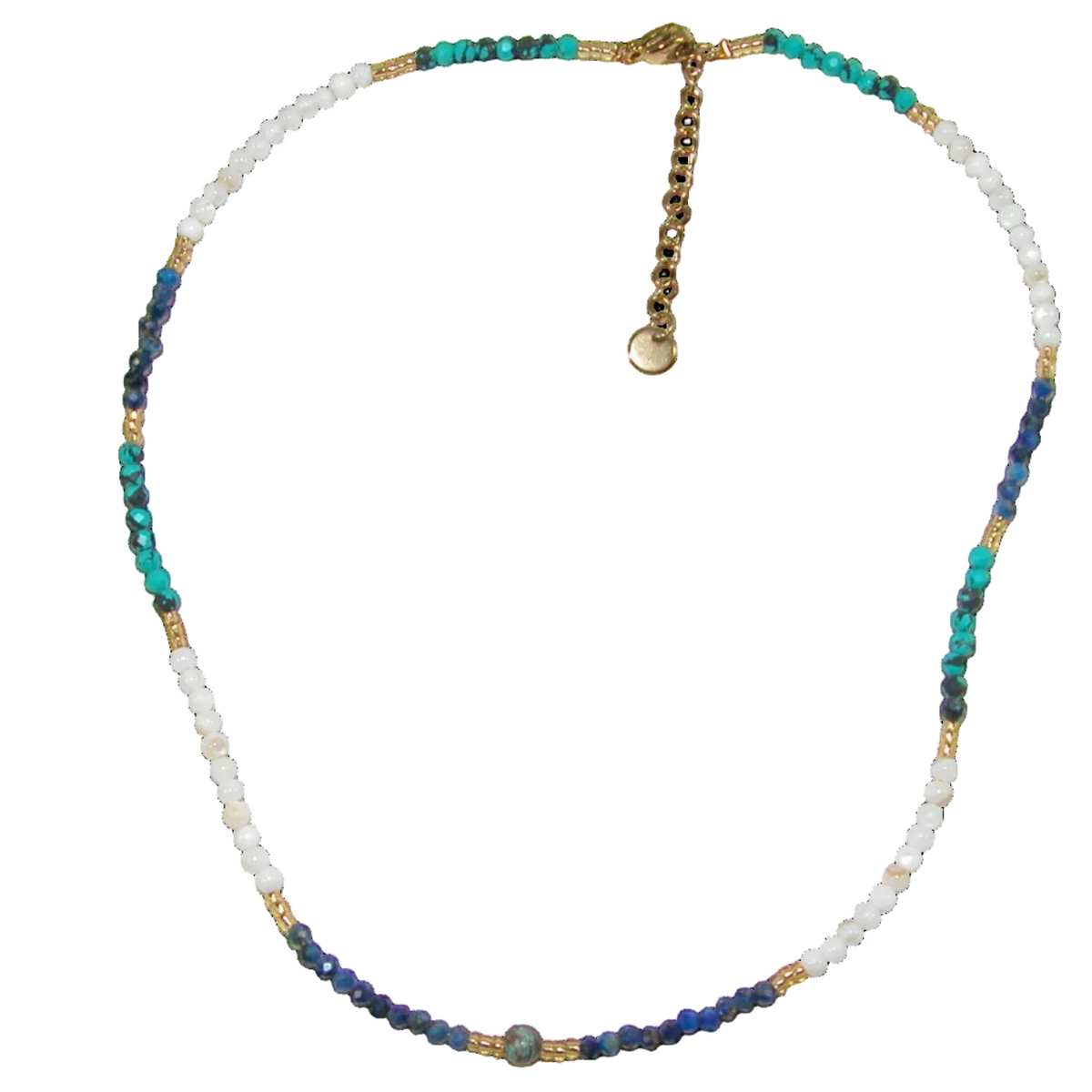 Turquoise Lapis Pearl Choker Necklace GF3629