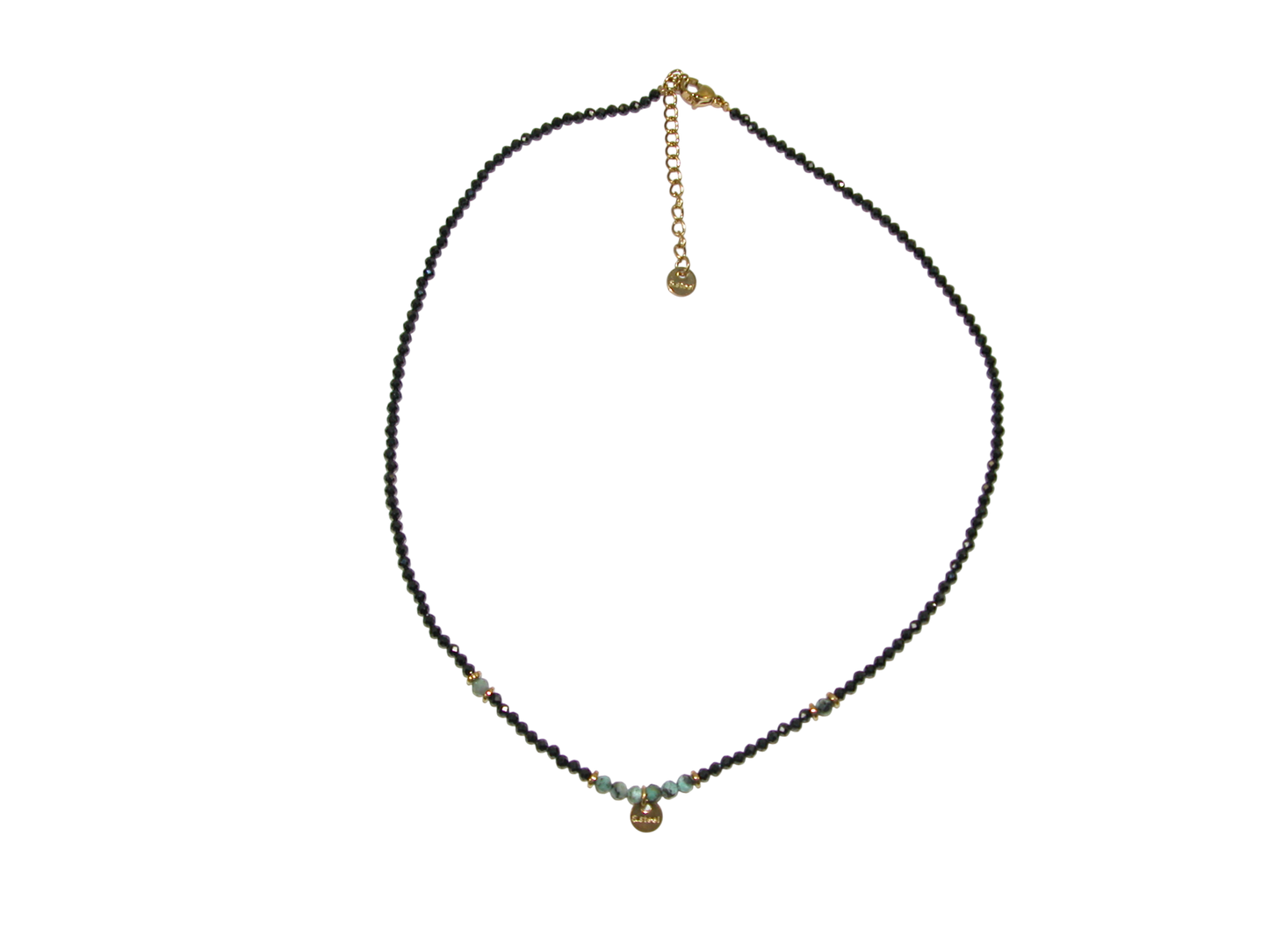 Black Faceted Green Choker Necklace GF3618