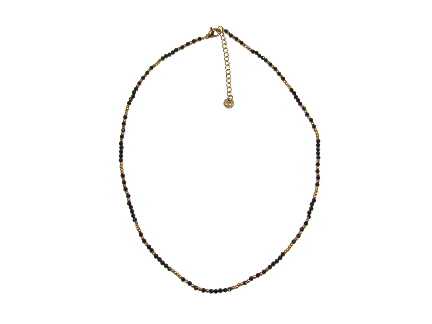 Black and Gold Bead Choker Necklace GF3609