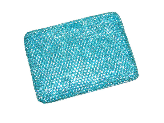 Turquoise Crystal Bling Compact Mirror(GF4488)