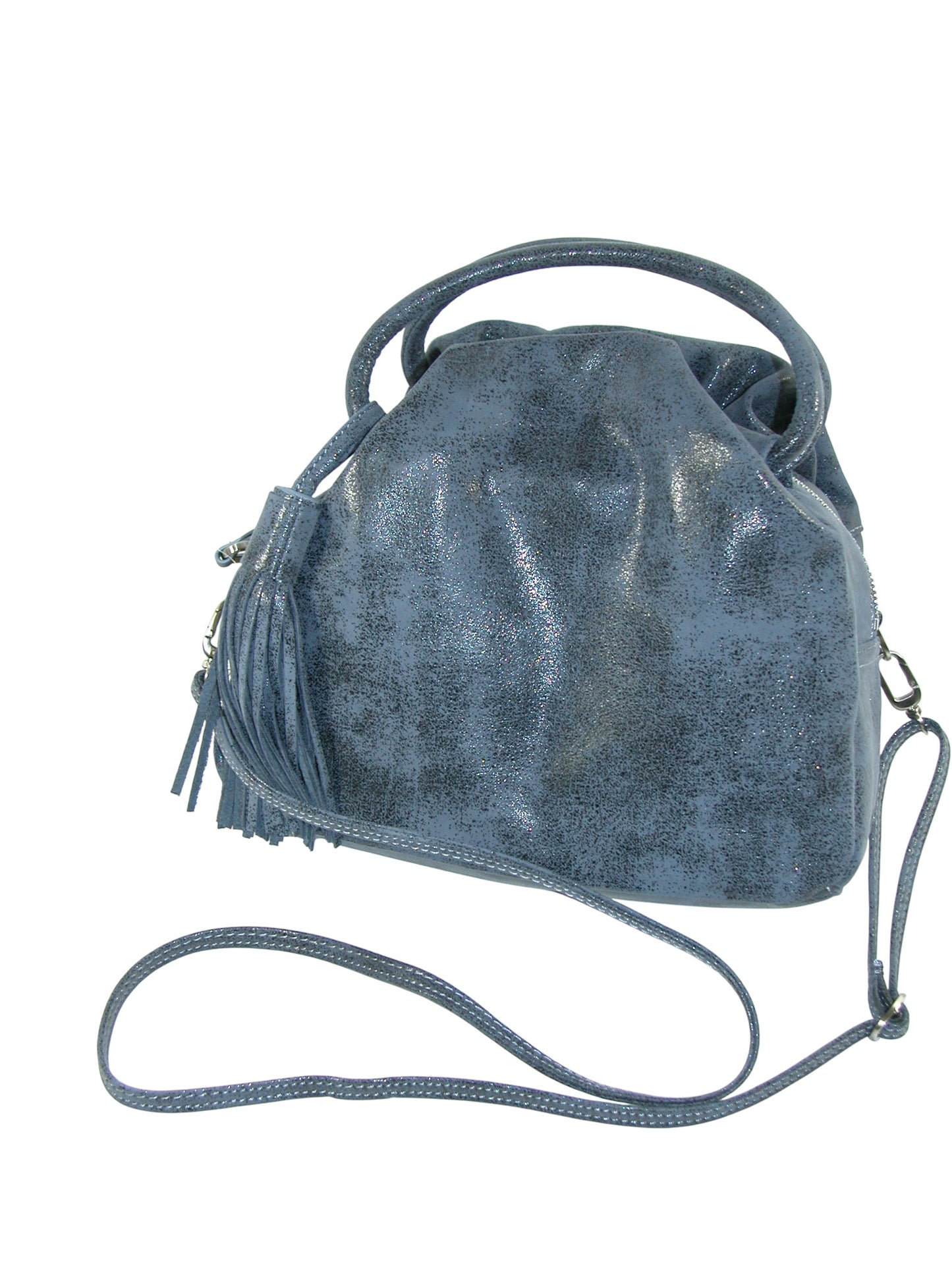 Denim Blue Leather Handbag Purse Darling GF3660