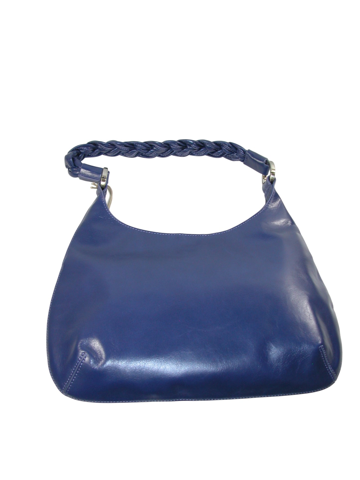Royal Blue Leather Braided Strap Handbag Purse GF3679