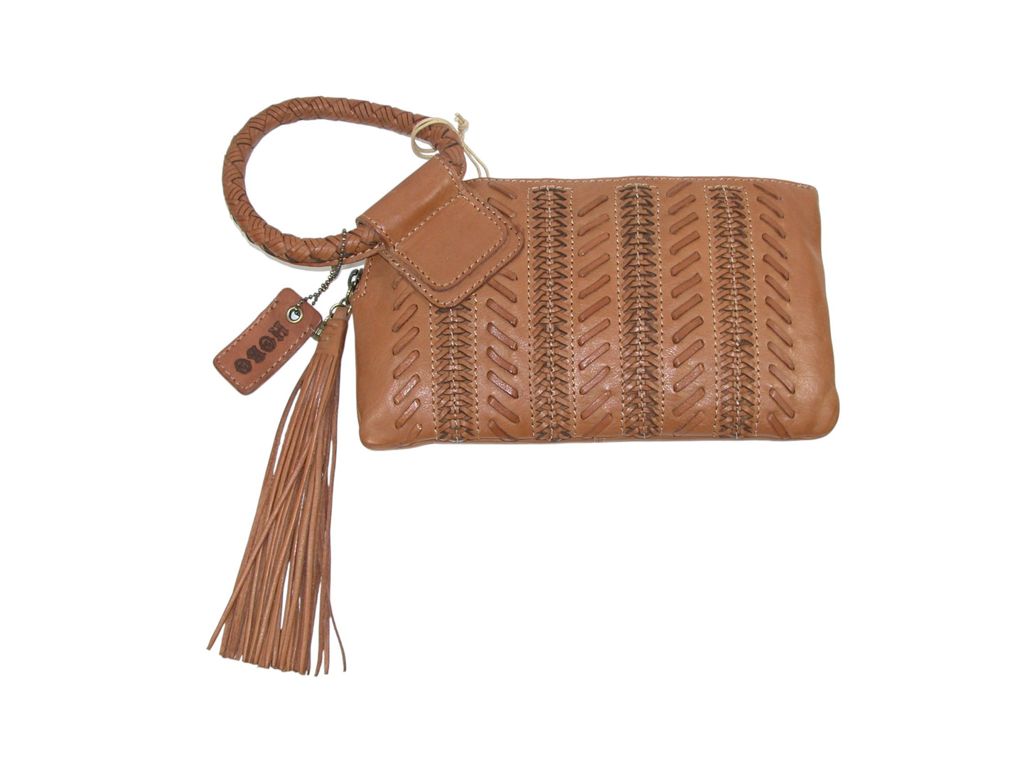 Woven Leather Wristlet Purse GF3700