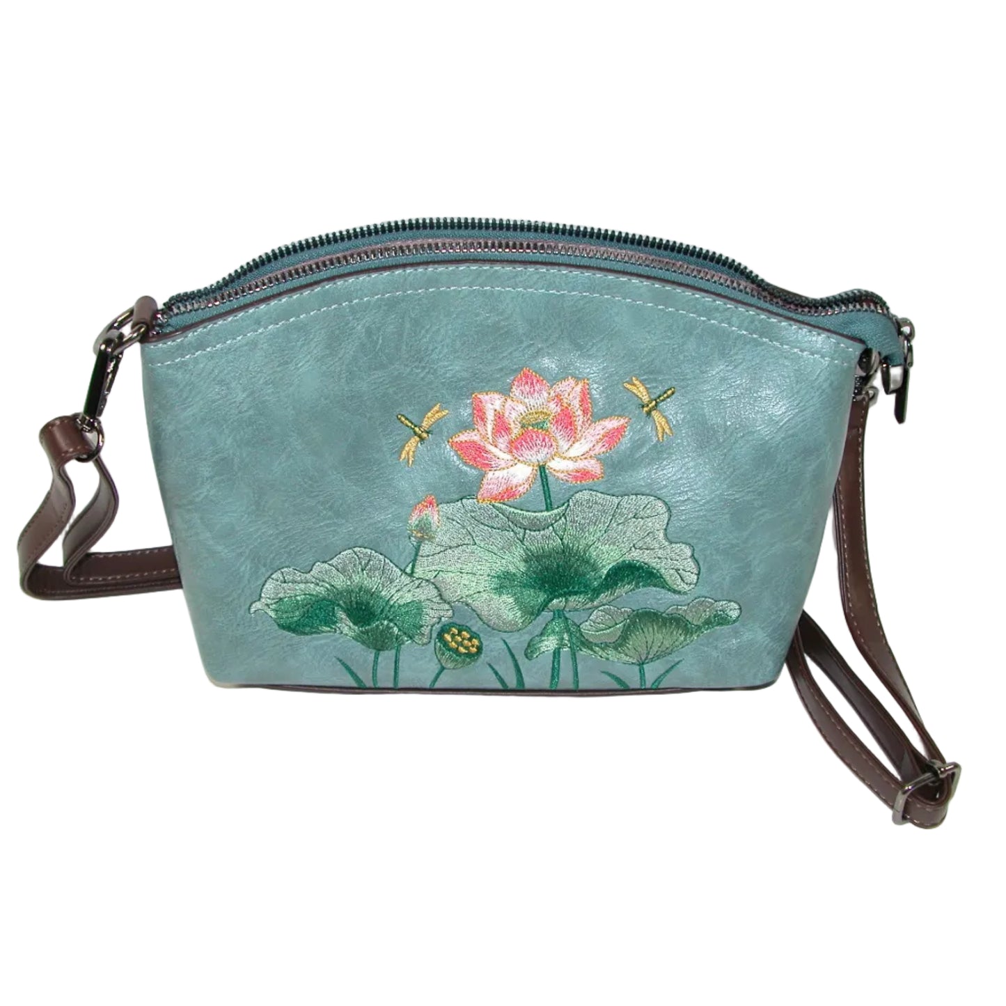 Embroidered Lotus Cross Body GF4973 Blue
