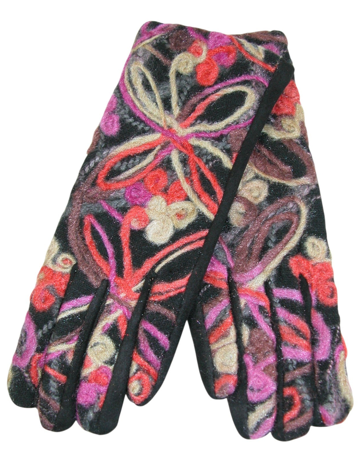 Felted Embroidered Glove GF3758 Pink