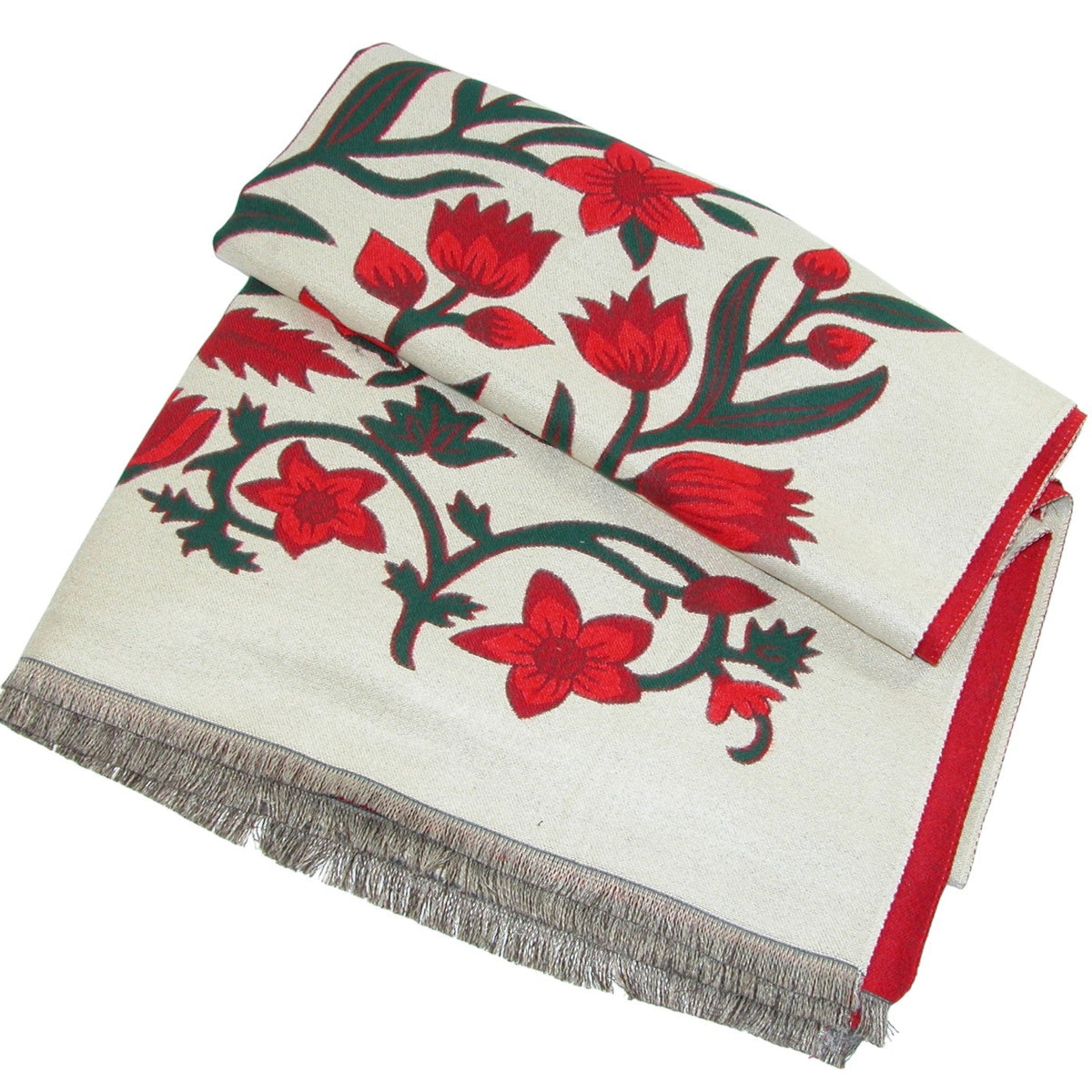 Red and Green Pattern Shawl Scarf Pashmina GF3800