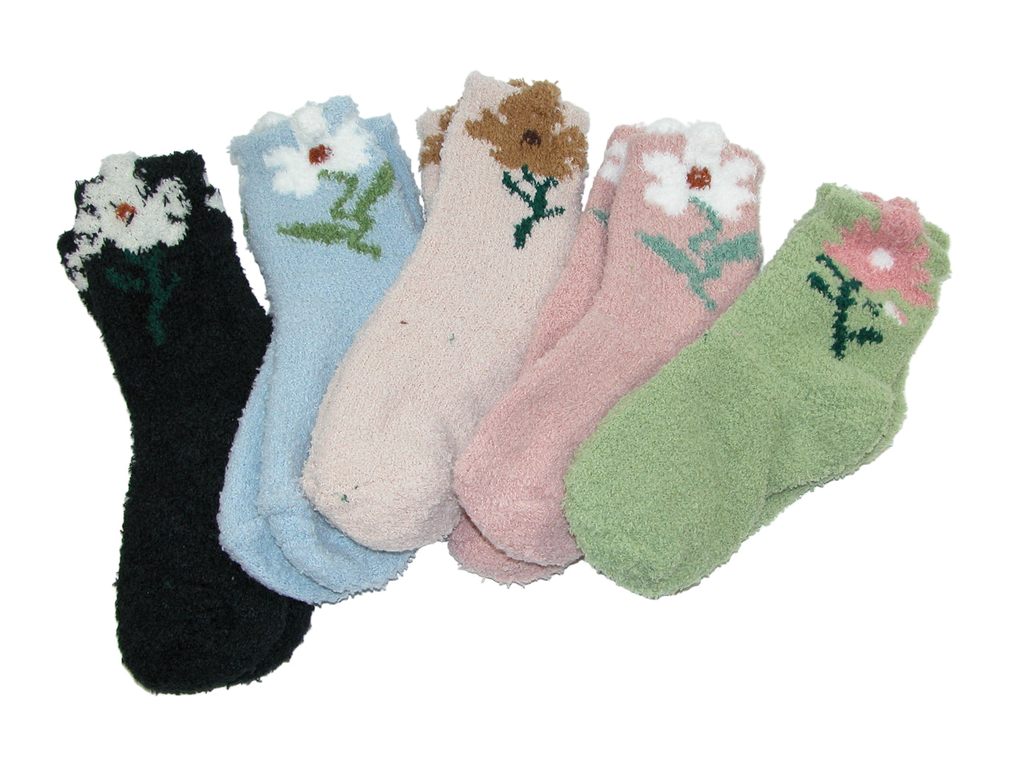 Fuzzy Floral Socks GF3824