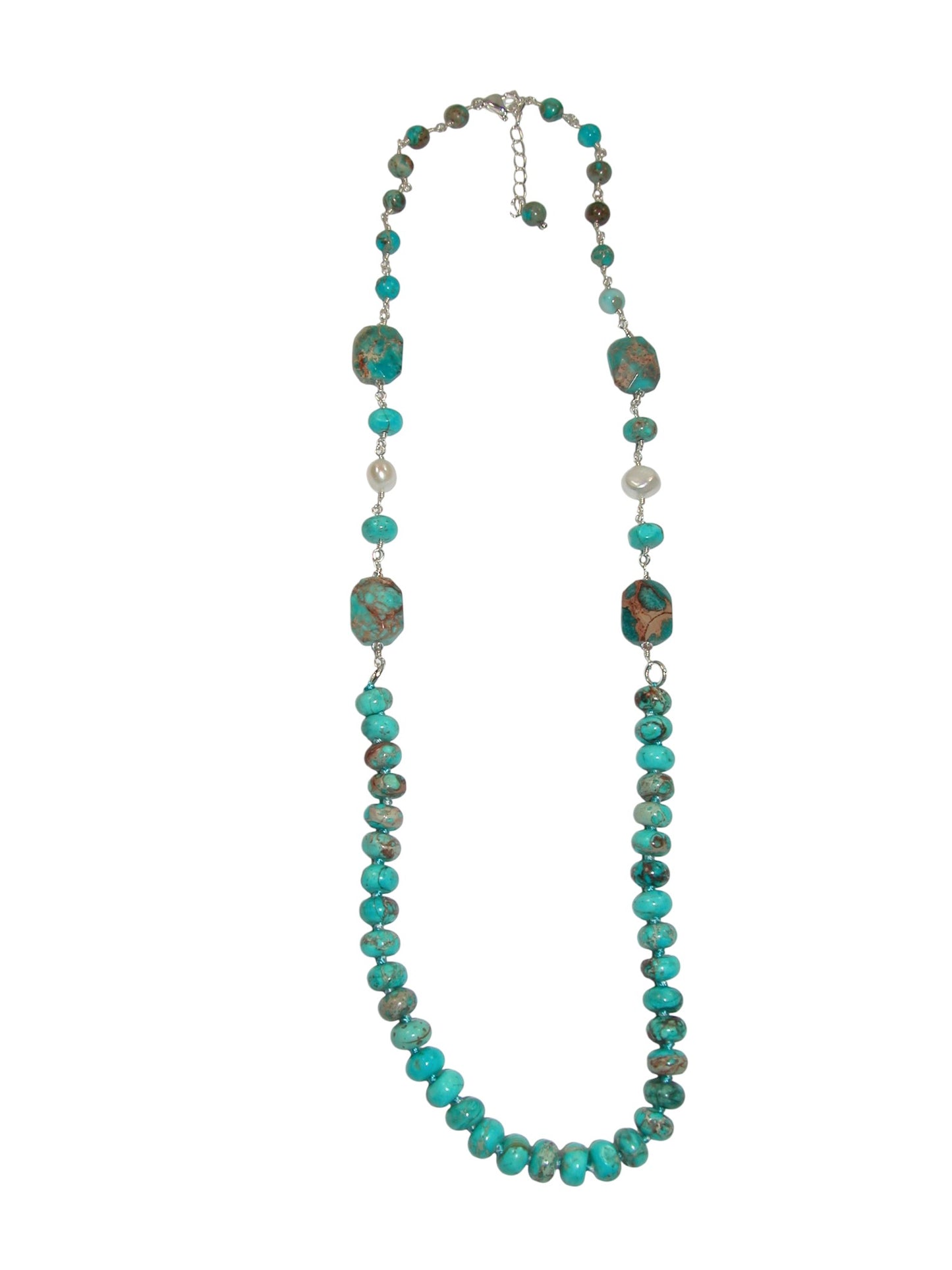 N5567 Turquoise Knotted Necklace