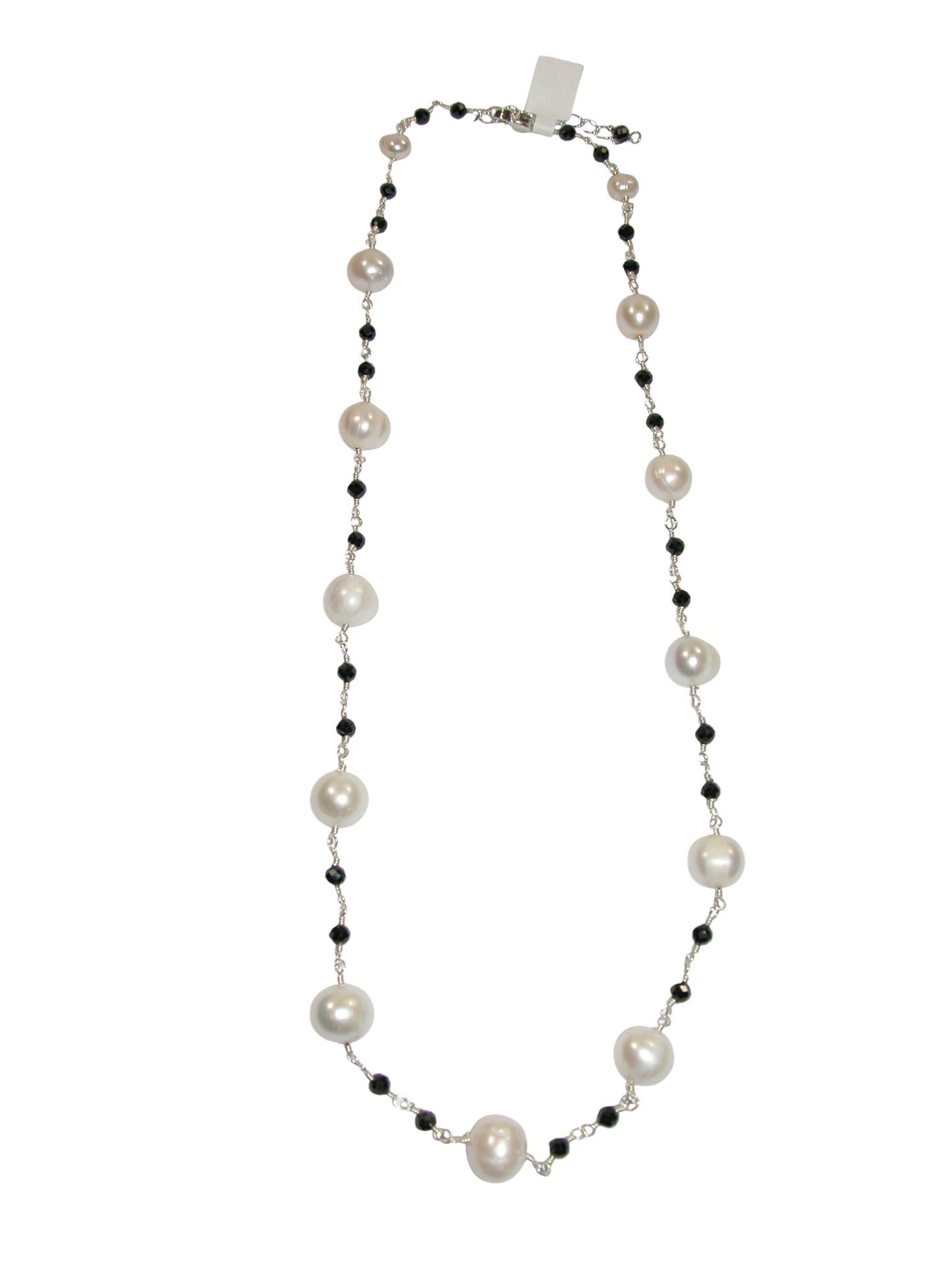 N5575 Freshwater Pearl Black Crystal Necklace