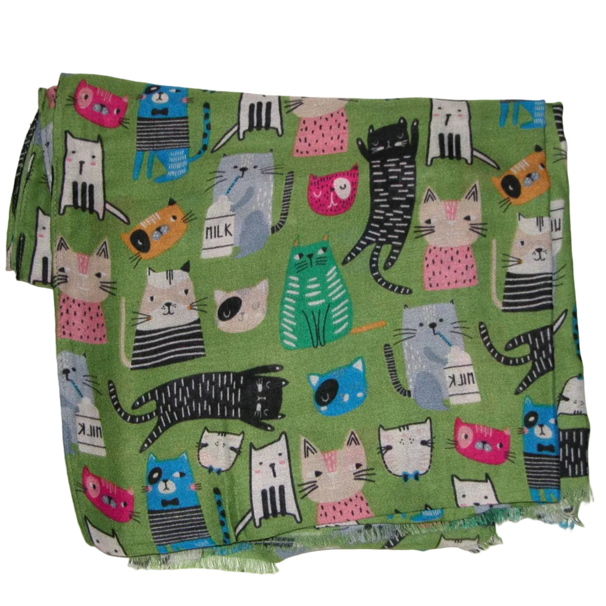 Cat Scarf Shawl with Greens GF5514