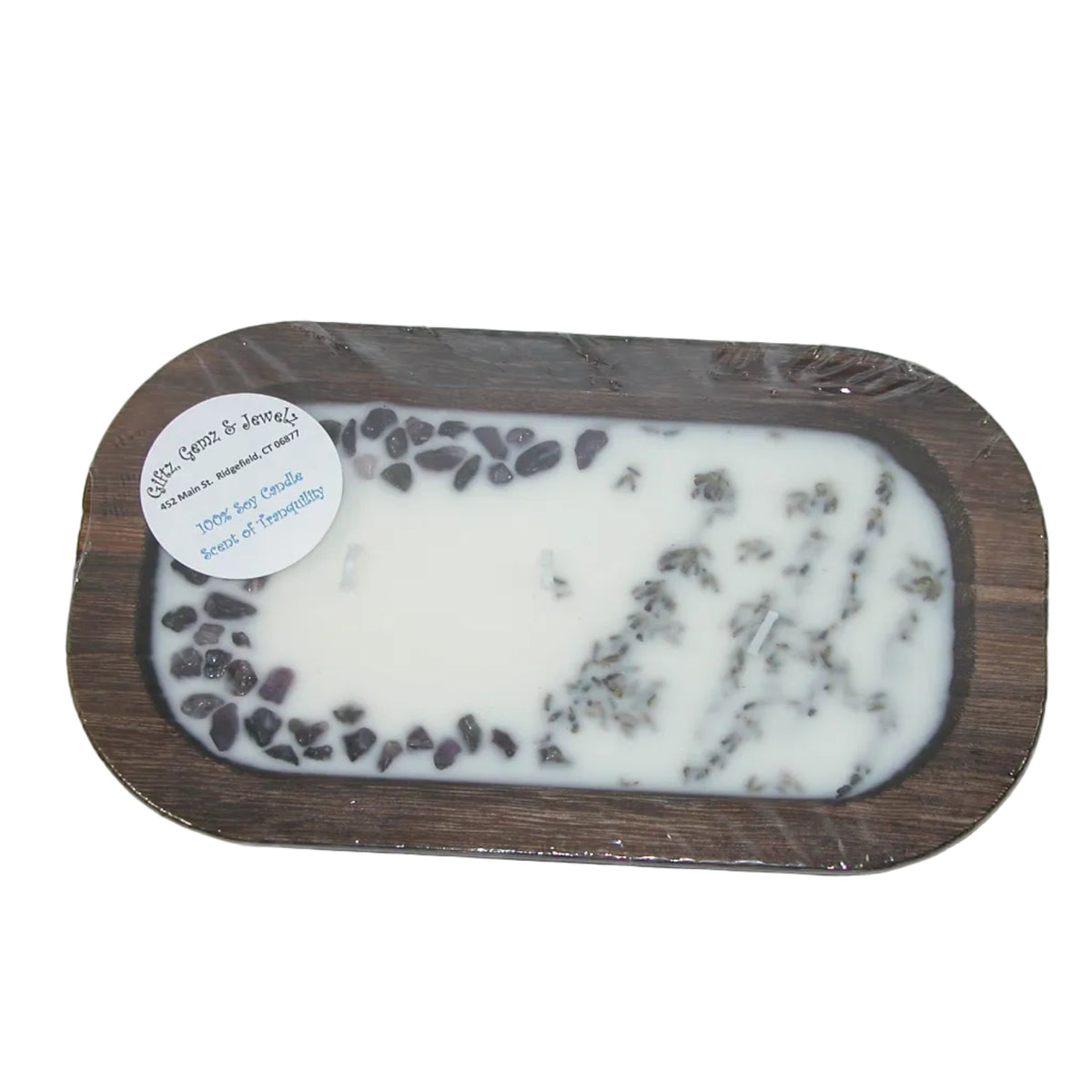 Wooden Bowl 100% Soy Candle Amethyst GF5549