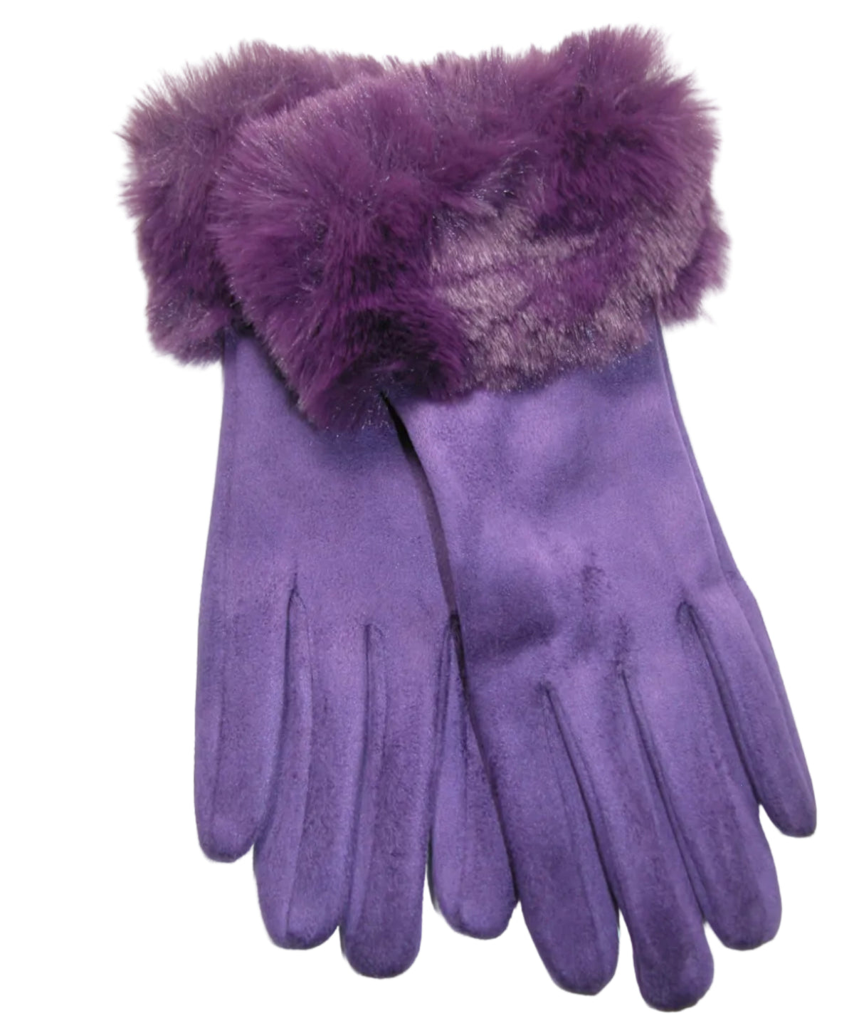 Faux Fur Cuff Gloves GF3885 Purple