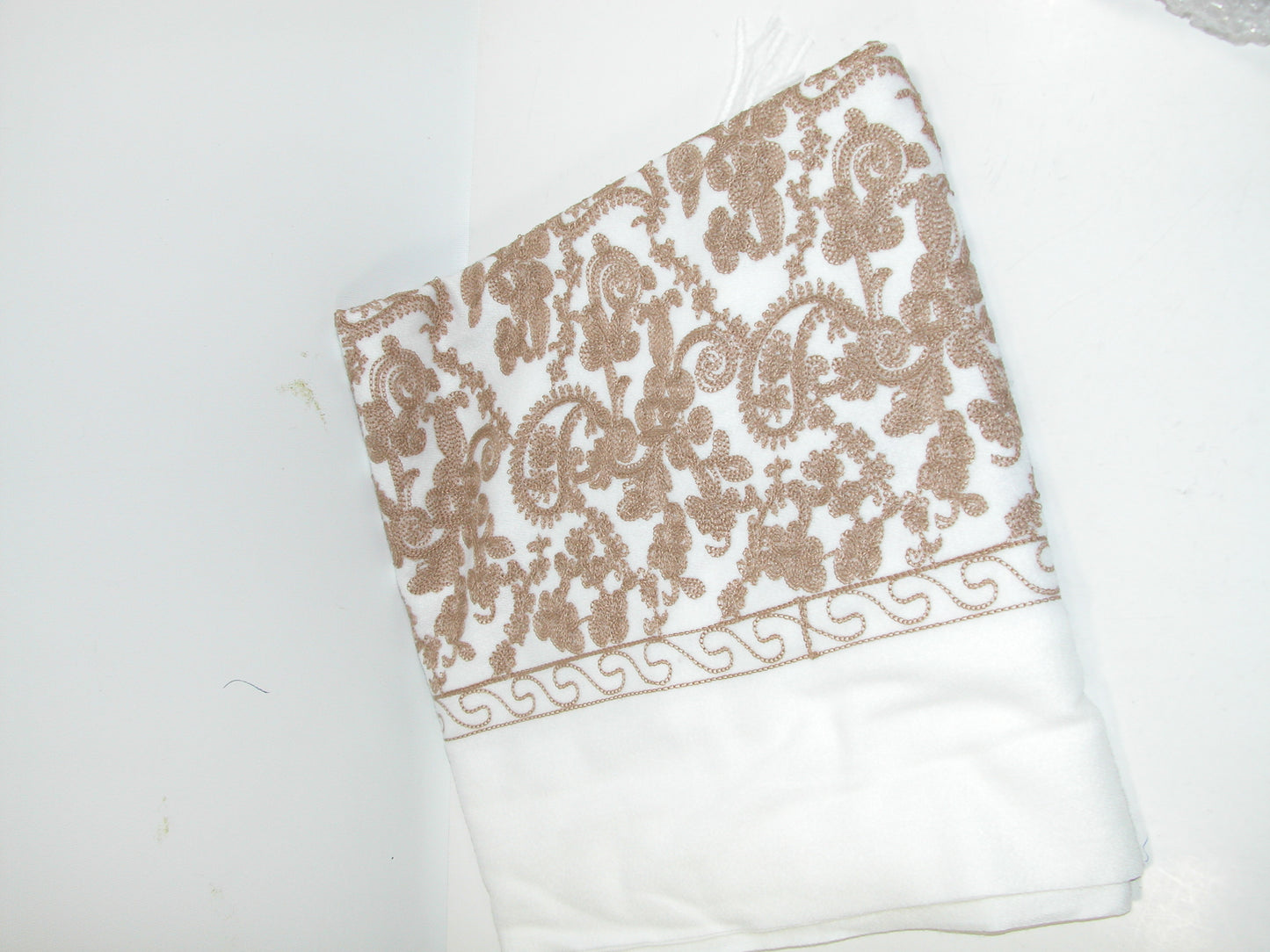 Embroidered Cream Shawl with Gold GF3901