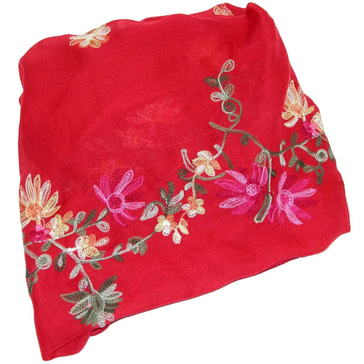 Embroidered Scarf GF3936 Red