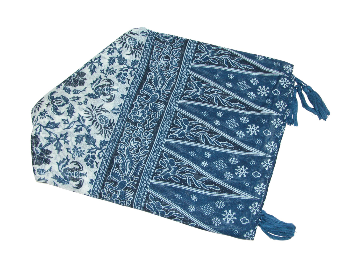 Cotton Scarf With Tassels GF3963 Blues