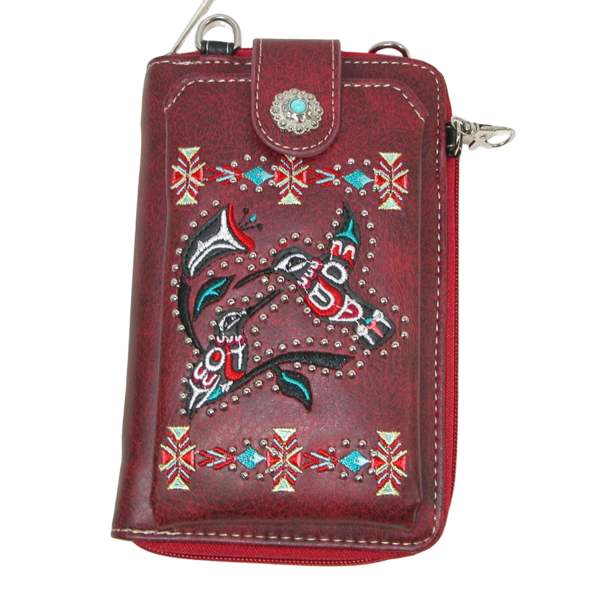 Western Style Crossbody Multi Color Print GF5612 Red Hummingbird