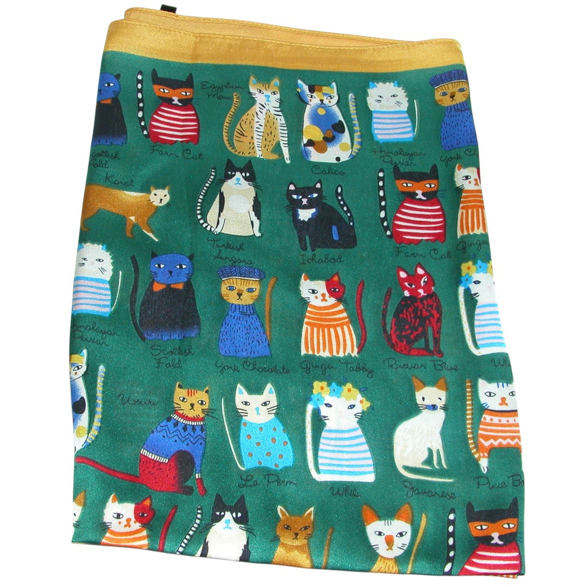 Cat Scarf Square with Yellows and Greens GF3958