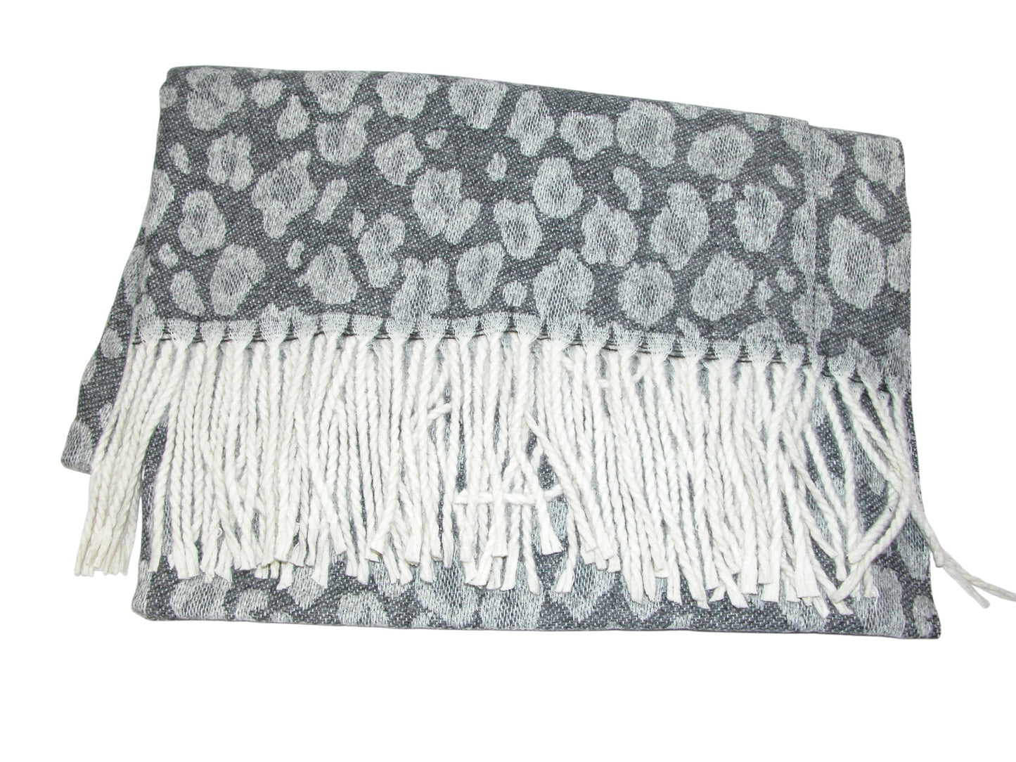 Leopard Knit Shawl Scarf GF3990 Black