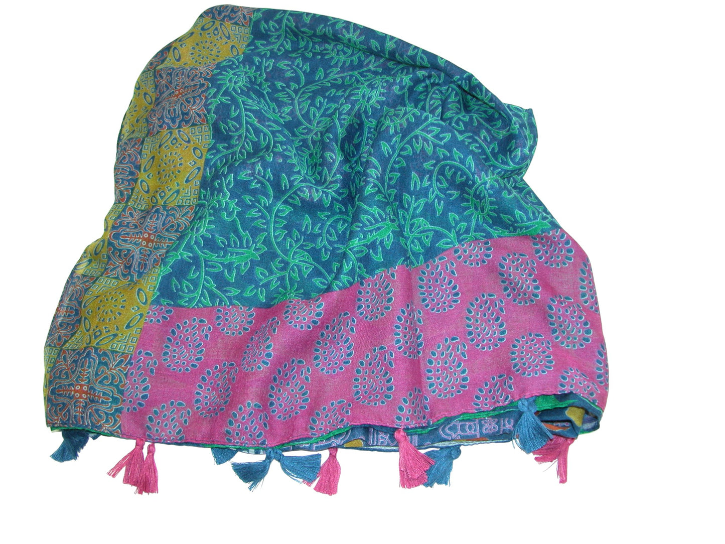Cotton Multi Colored Scarf with Tassels GF4001