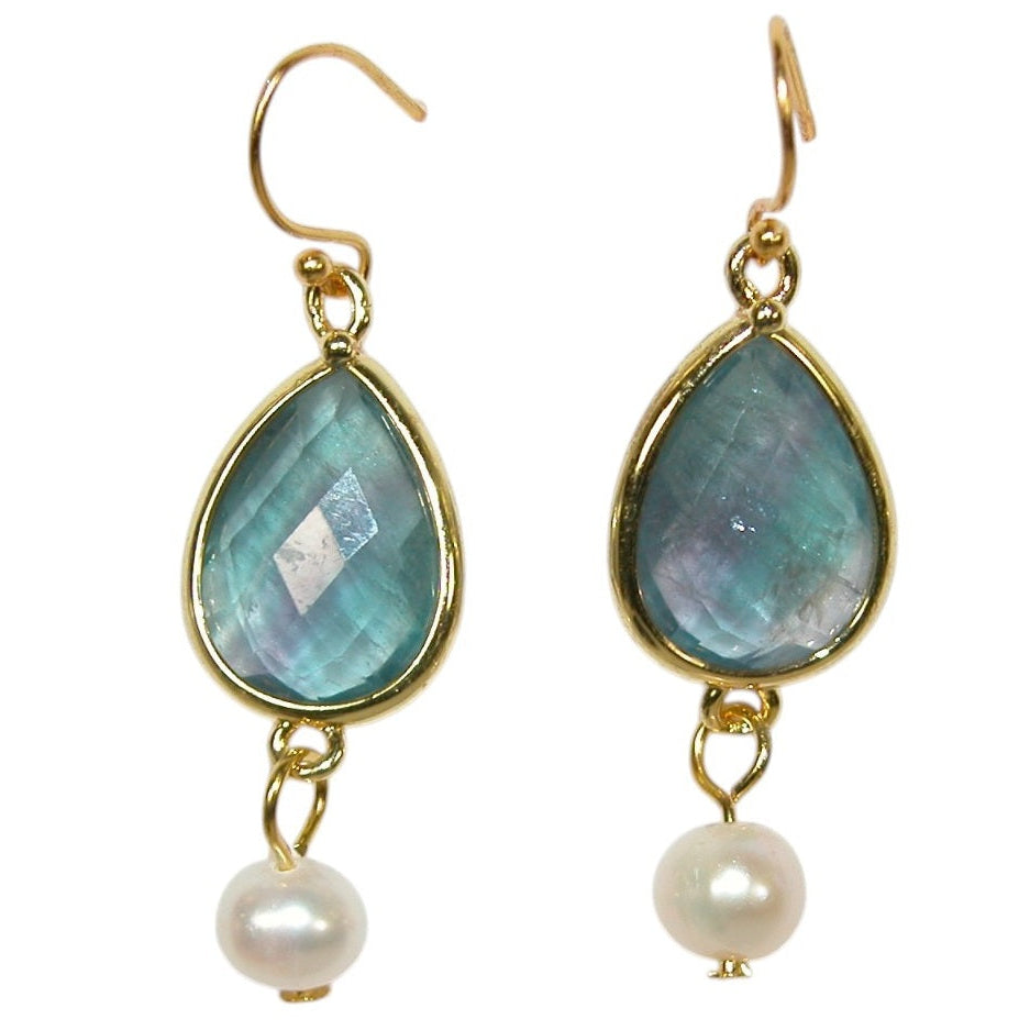 E3174 Fluorite Gold Vermeil Earrings