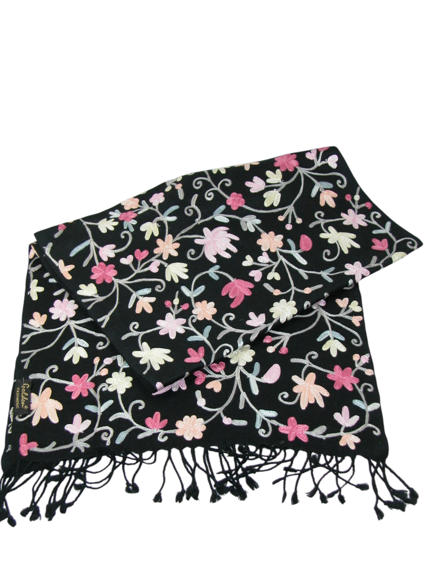 Embroidered Shawl Pinks Yellows GF4728