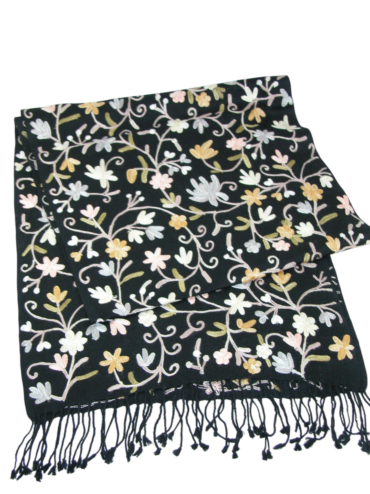 Embroidered Shawl Yellows and Peach GF4724