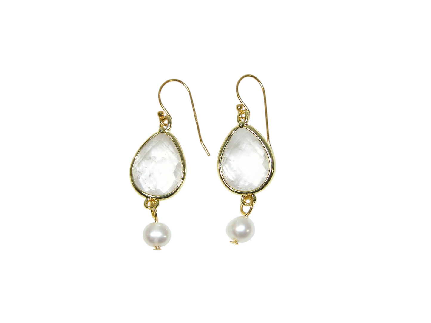 E3184 Clear Crystal Quartz Drop Earring