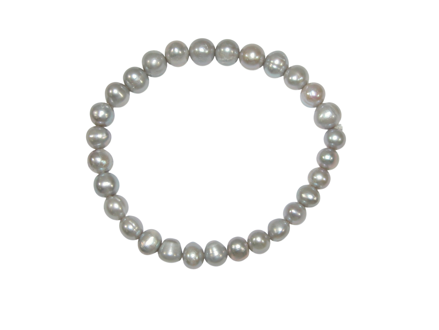 40069G Grey Freshwater Pearl Stretch Bracelet
