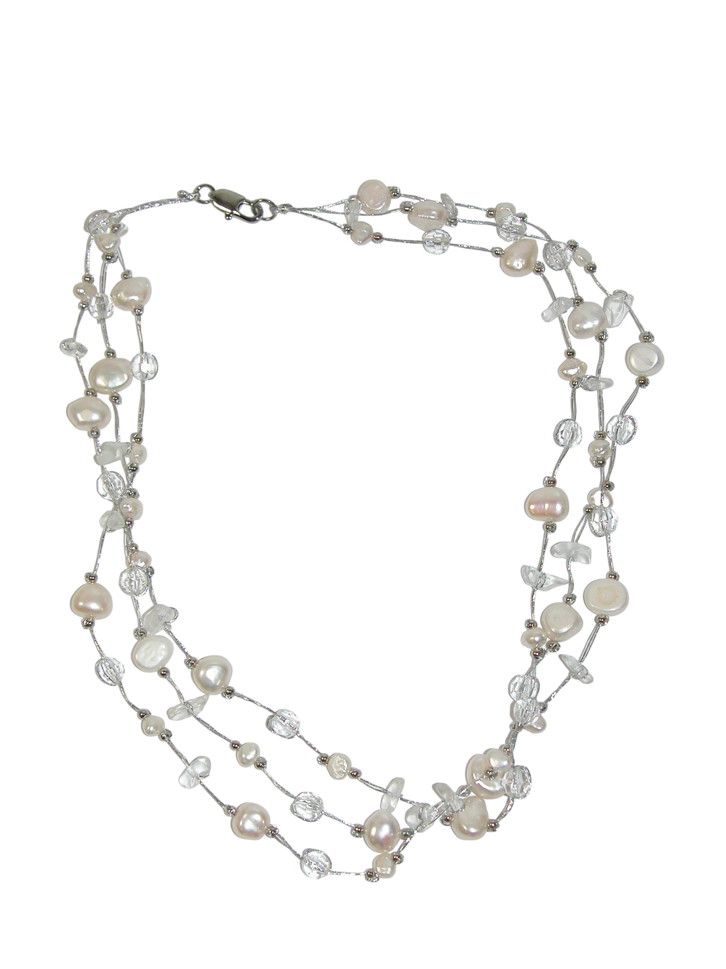 N5078 3 Strand Freshwater Pearl Necklace