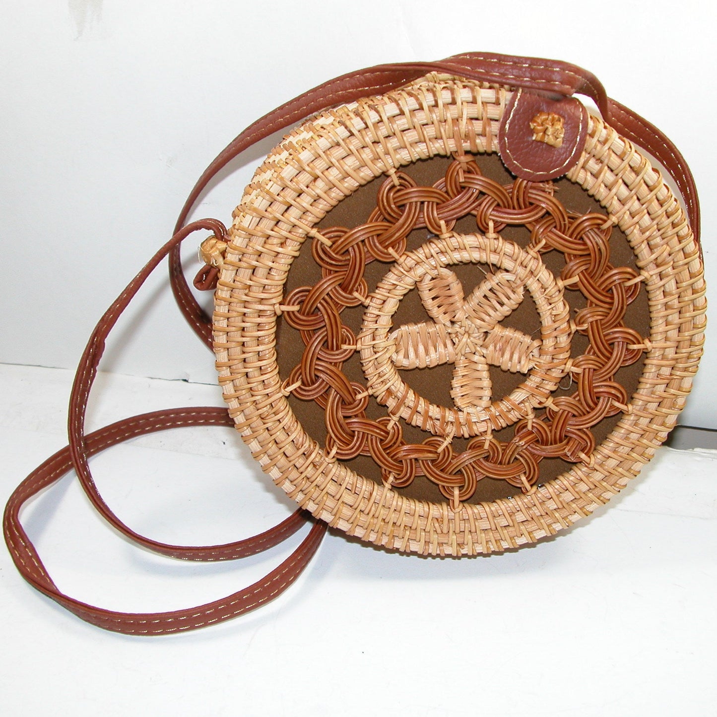 Rattan Woven Round Shoulder Handbag GF5040