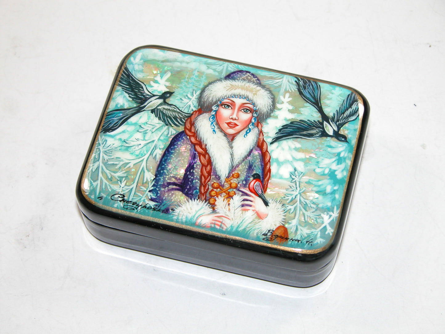 Hand Painted Miniature on Abalone Box ART232
