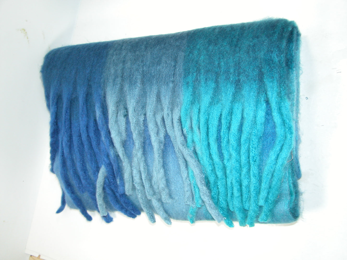 Hand Knit Plaid Multi Color GF5089 Blues Scarf