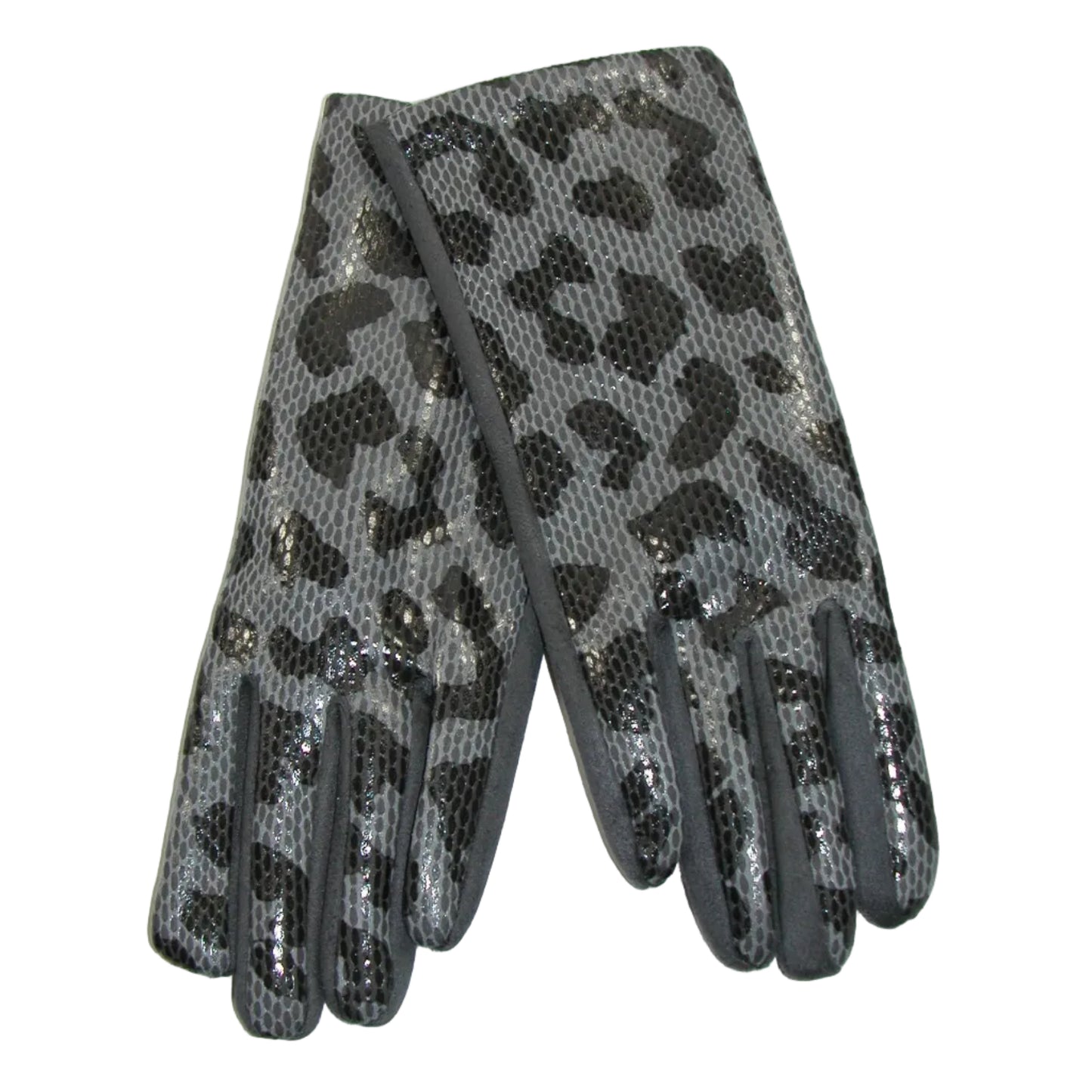 Animal Print Gloves Leopard Grey and Black GF5119