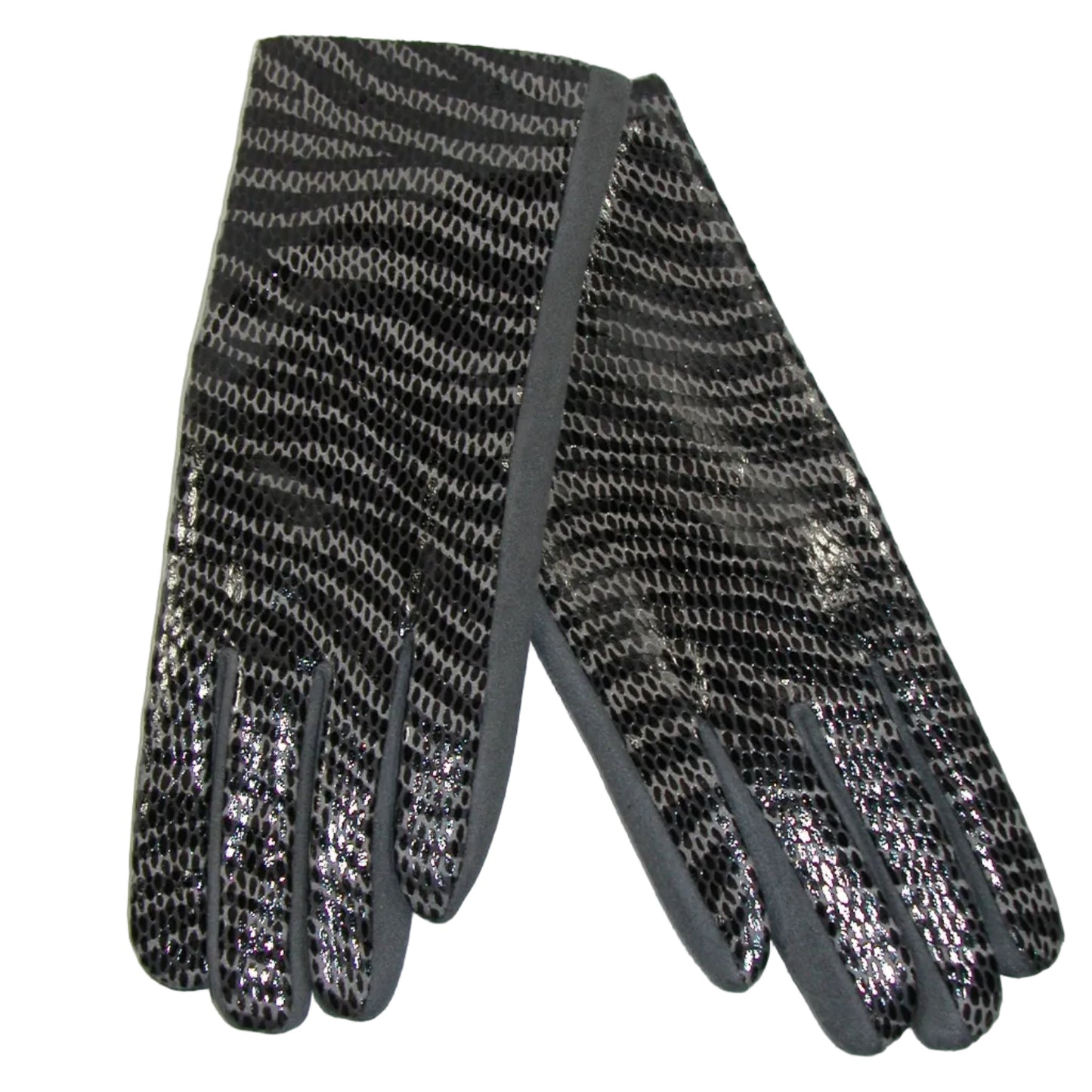 Animal Print Gloves Grey Stripe GF5114