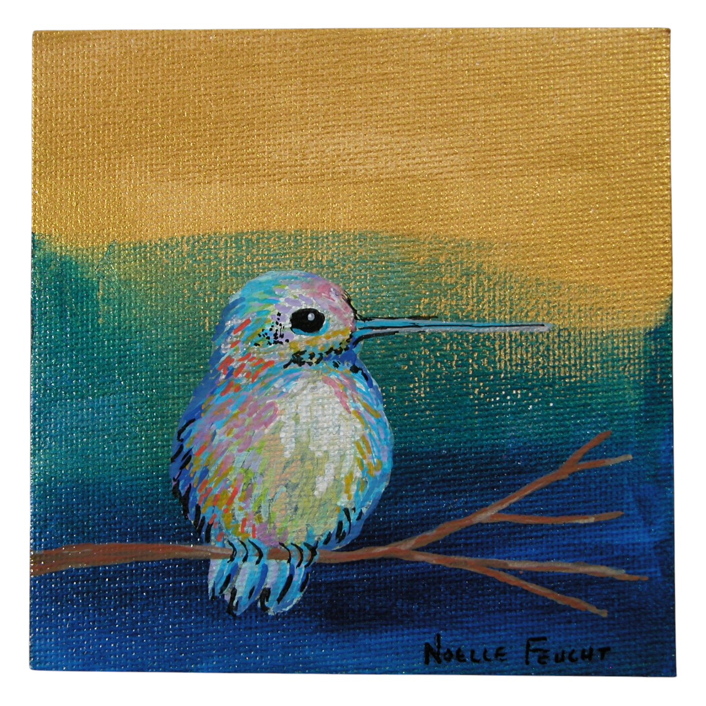 Original Acrylic Art By Noelle 4" X 4" ART260 Magnet