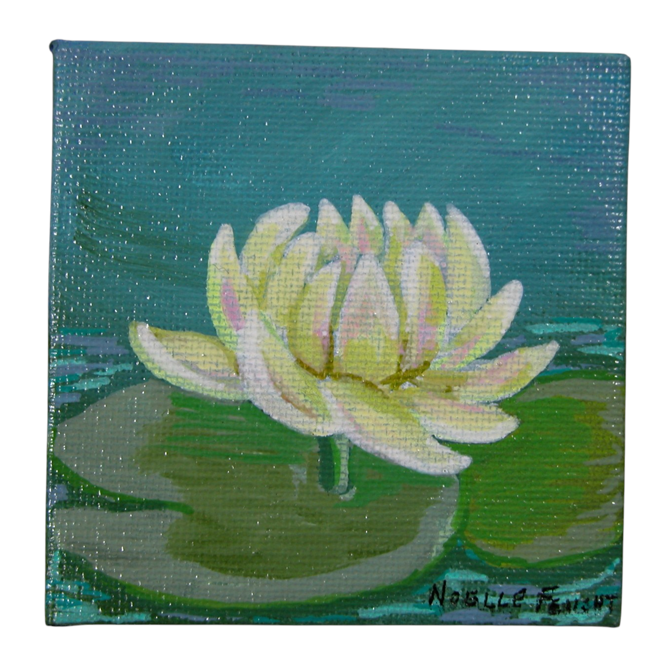 Original Acrylic Art By Noelle 3" X 3" ART266