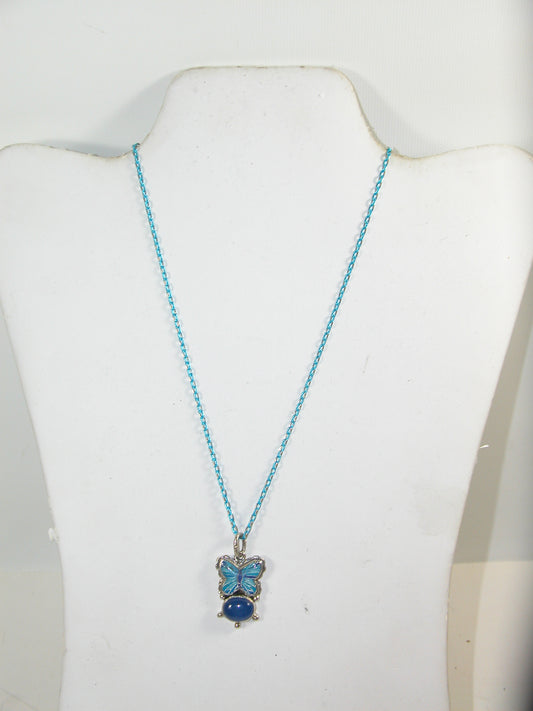 32986 Hand Enameling Butterfly Necklace