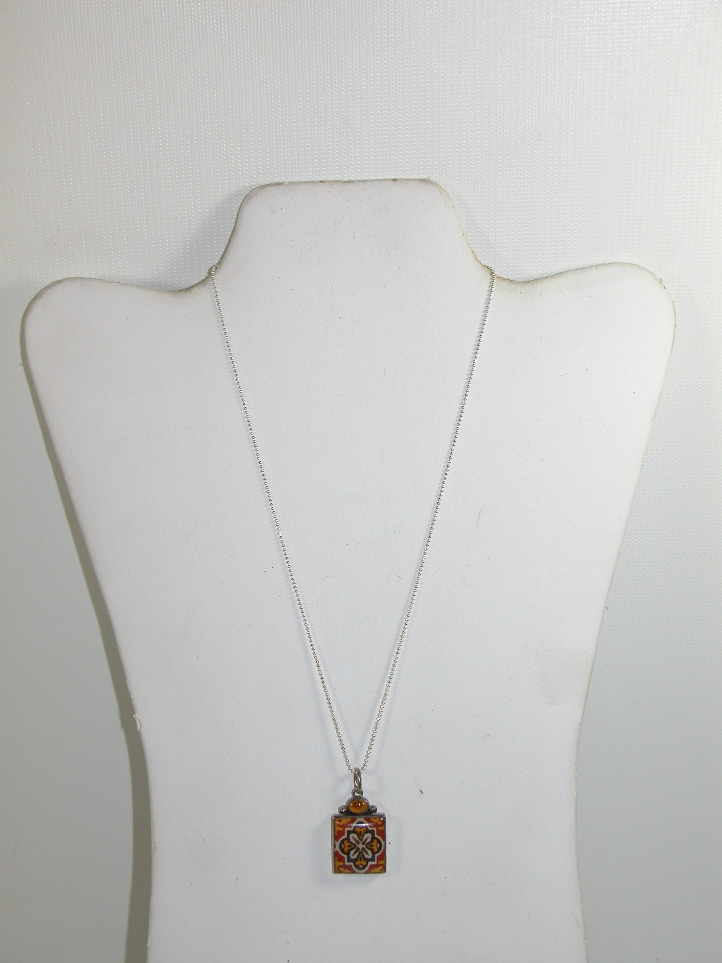 31716D Hand Made Tile Sterling Silver Necklace