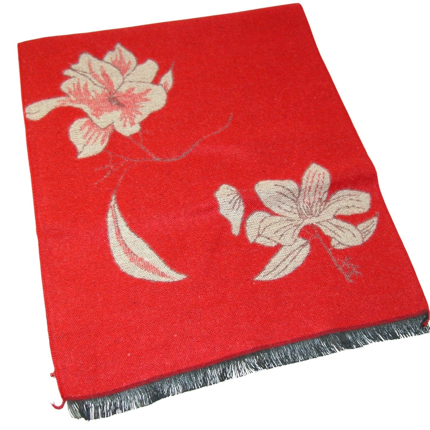 Red & Beige Blossom Scarf GF4131