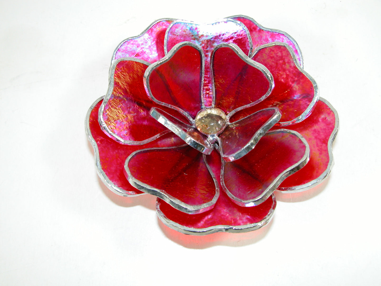 Stained Glass Red Flower GF2124 by LORI