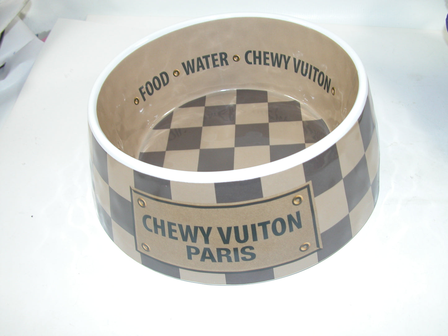 Large Chewy Vuitton Dog Bowl GF3134