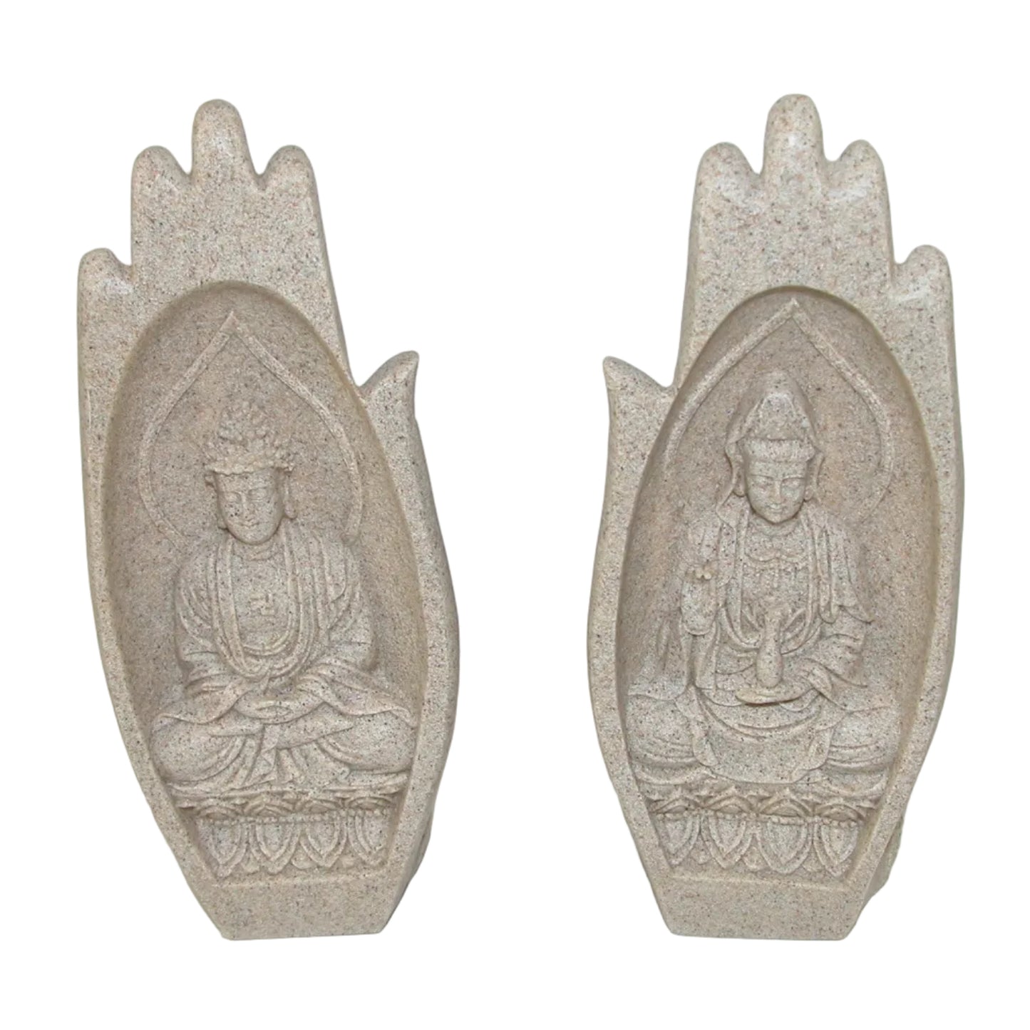 Sandstone Qwan Yin Kwan Yin Hands Statue Sculpture GF3144