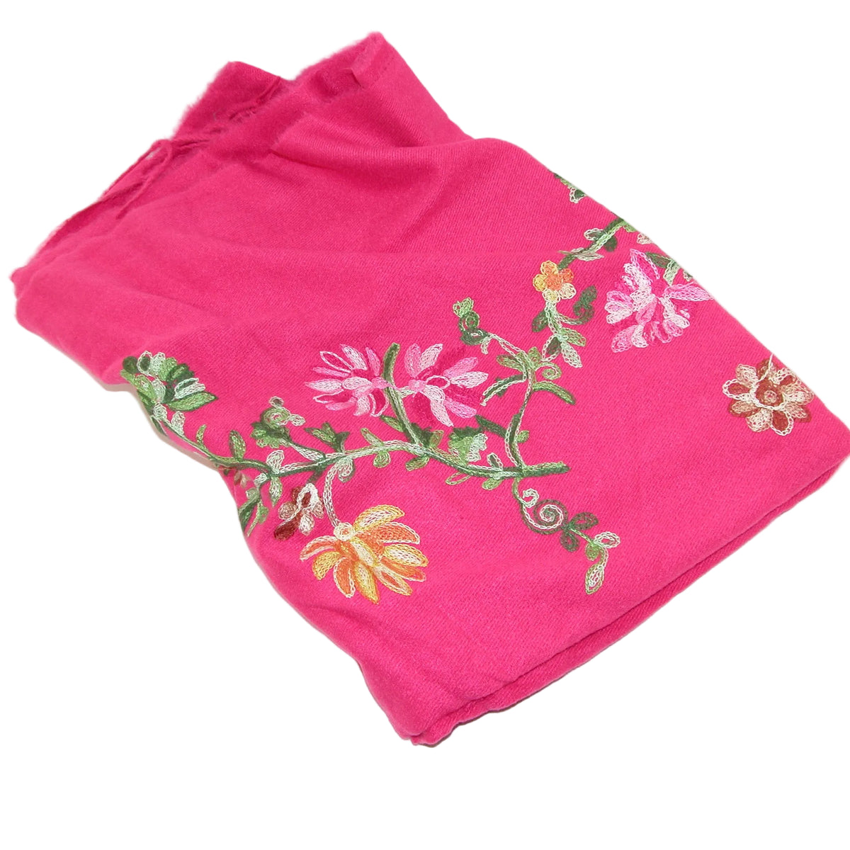 Pink Embroidered Wool Pashmina GF3165