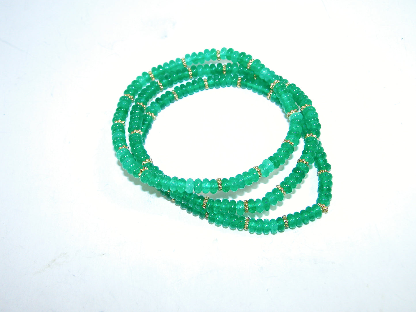 Green Onyx Rondell Stretch Bracelet GF3254