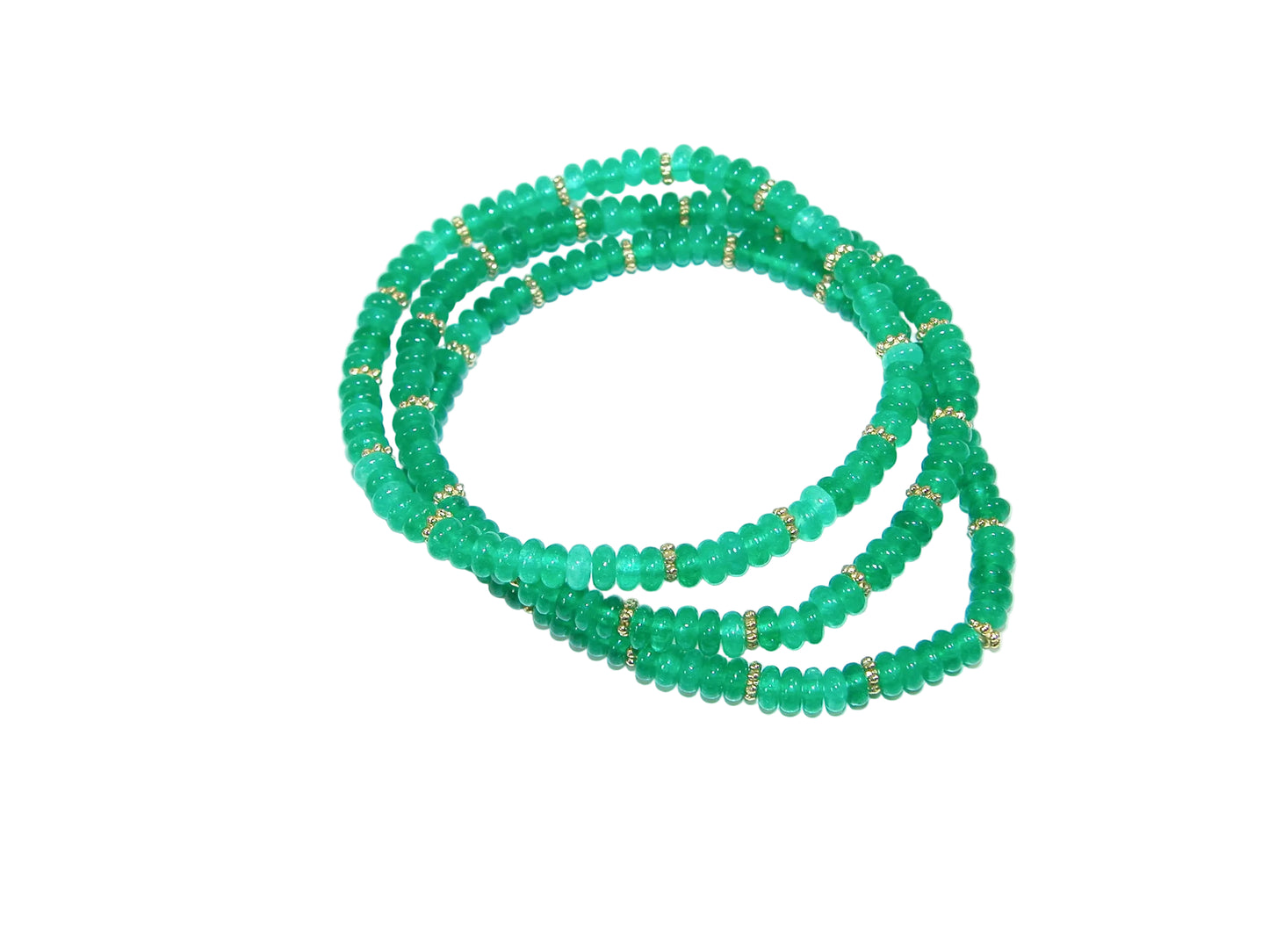 Green Onyx Rondell Stretch Bracelet GF3254