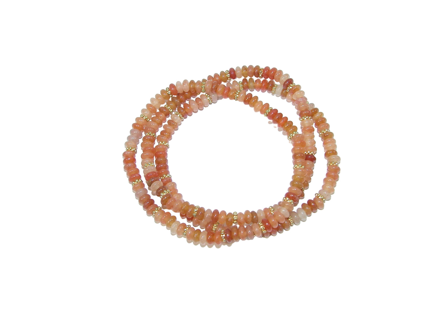 Orange Aventurine Rondell Stretch Bracelet GF3256