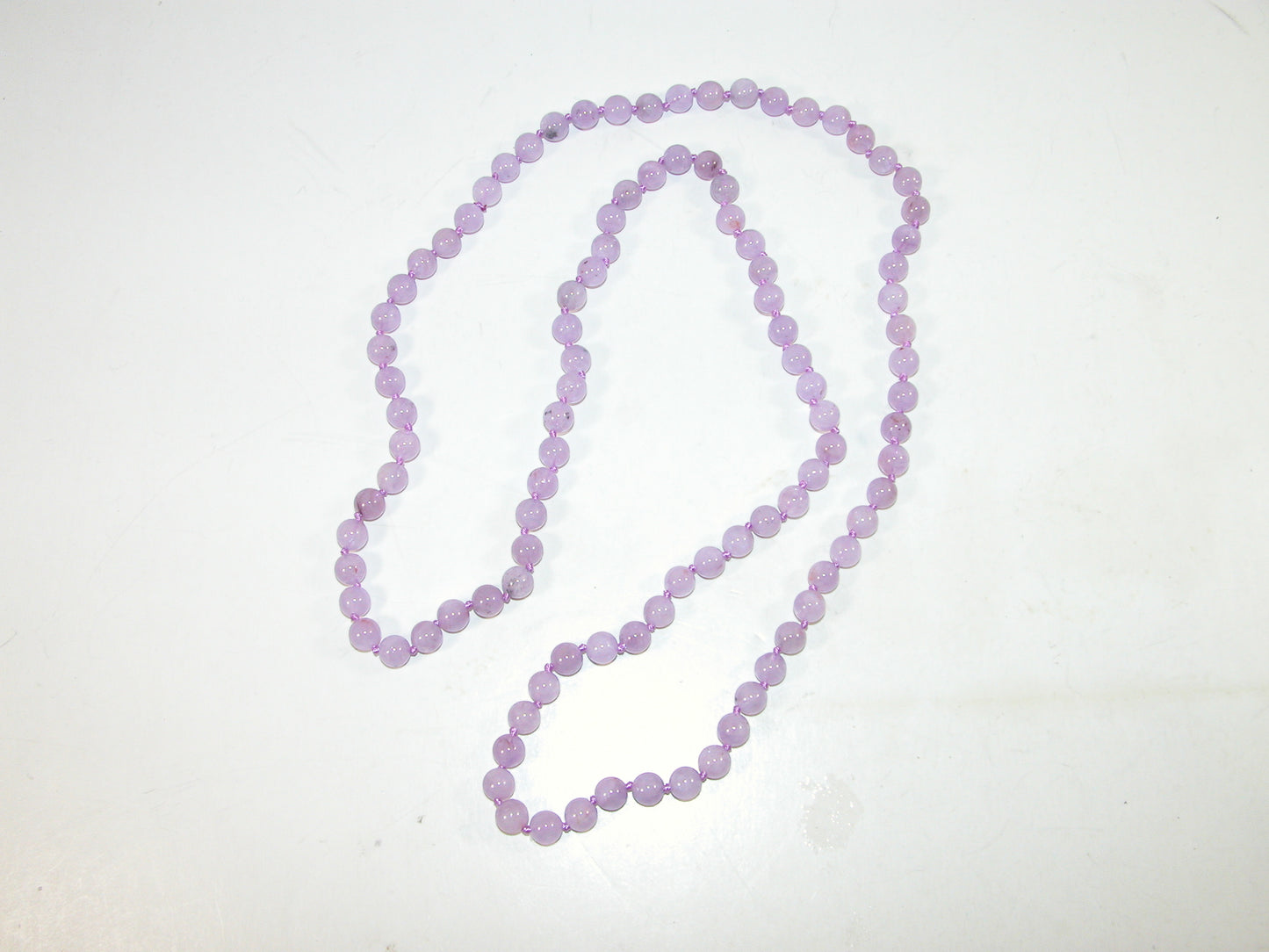 Purple Jade 36 Inch Knotted Necklace N112