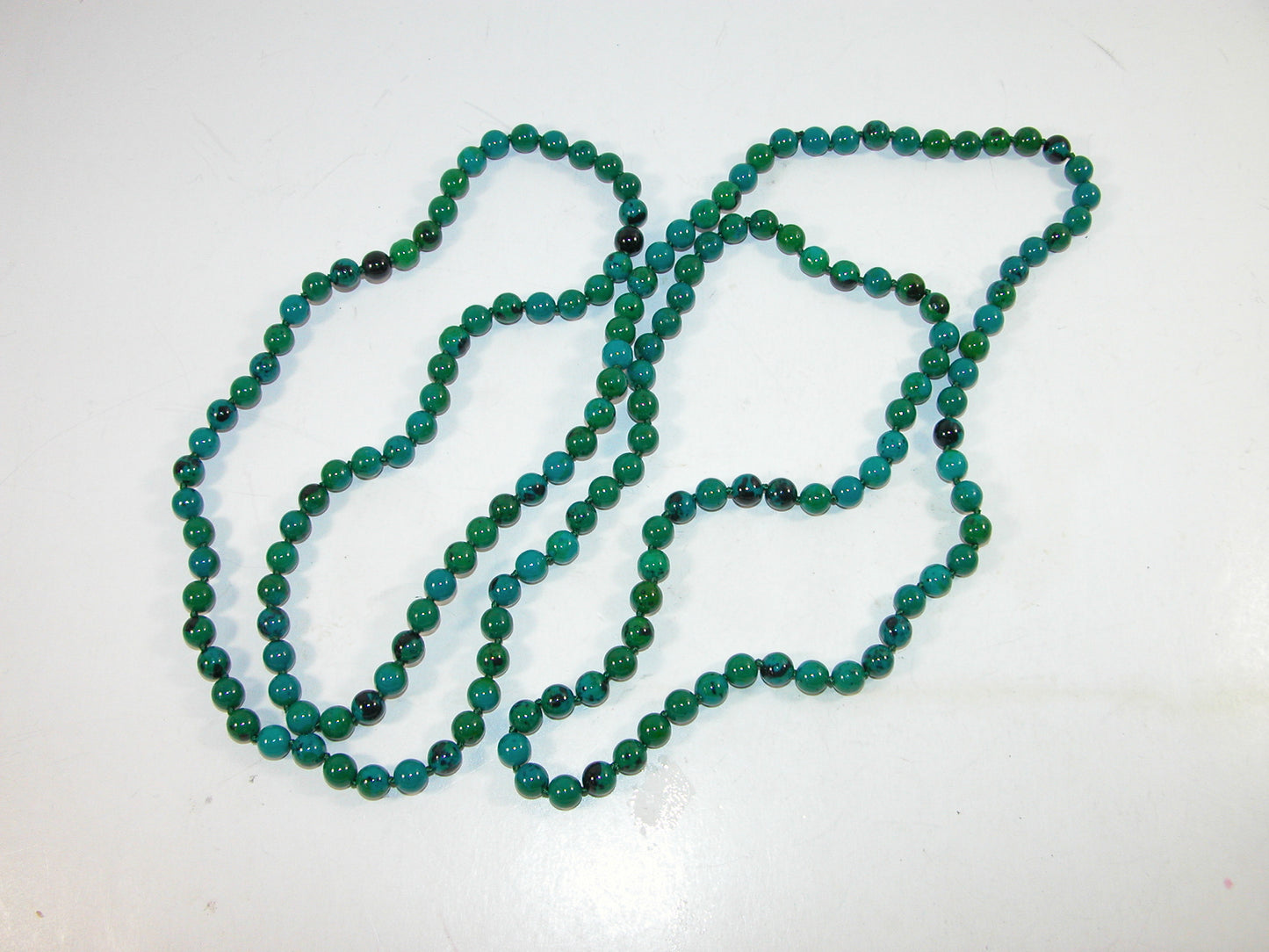 Azurite 60 Inch Knotted Necklace N107