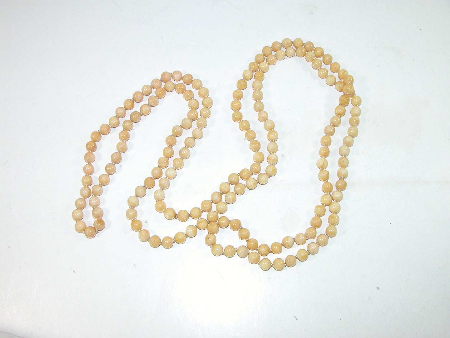 Yellow Jade 60 Inch Knotted Necklace N108